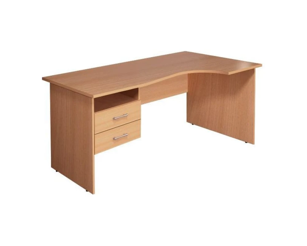 Стол кривол. с тумбой П 1604х904(704)х756 КМ77 Монолит