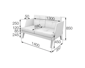 Диван 2-местный Bev2-2 Беверли MVK images