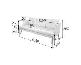 Диван 3-местный Bev3-2 Беверли MVK images