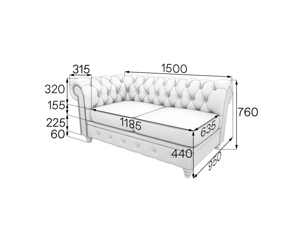 Модуль 2-местный правый ChL2R Честер-Люкс MVK