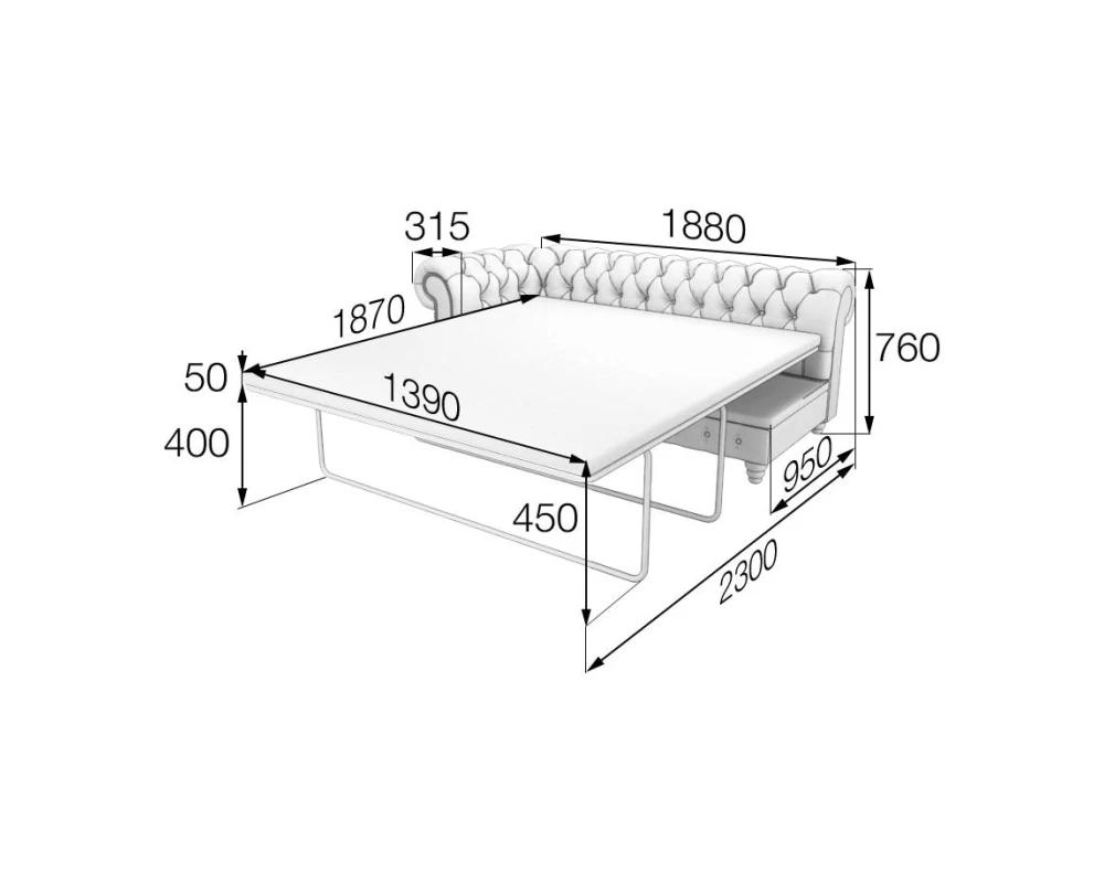 Модуль 3-местный раскладной правый ChL3R-r Честер-Люкс MVK