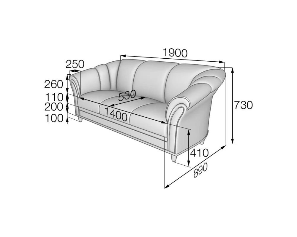 Диван 3-местный N3 Нео MVK