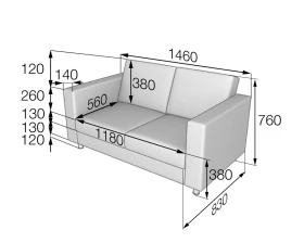 Диван 2-местный О2 Офис MVK images