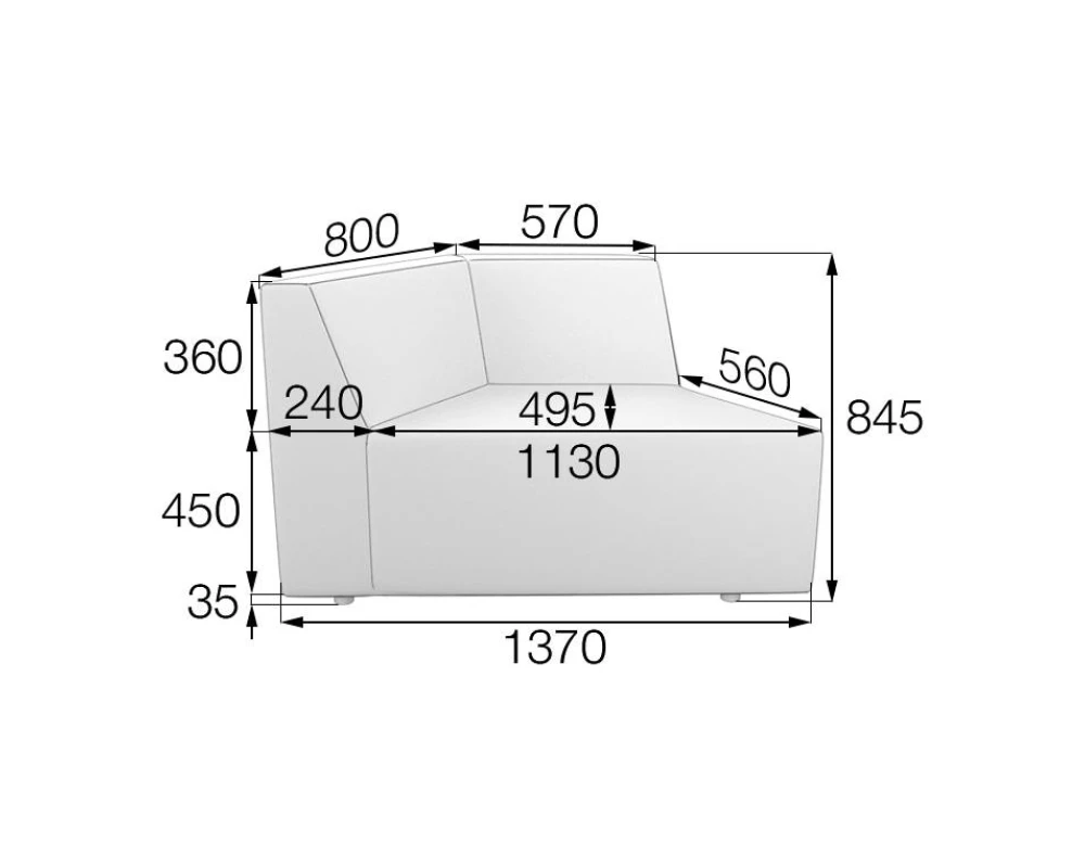 Модуль 1-местный правый Or-2R Оригами MVK