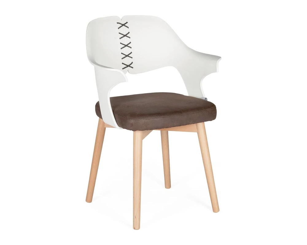 Стул Norden Кул / Cool Экокожа, Белый/Коричневый