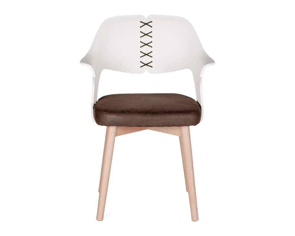 Стул Norden Кул / Cool Экокожа, Белый/Коричневый