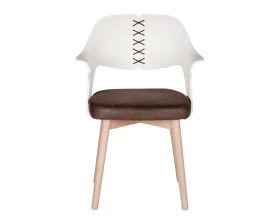 Стул Norden Кул / Cool Экокожа, Белый/Коричневый images