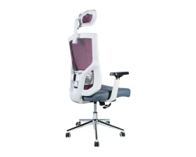 Кресло Norden Гарда SL white Сетка/Ткань, Серый/Вишневый images