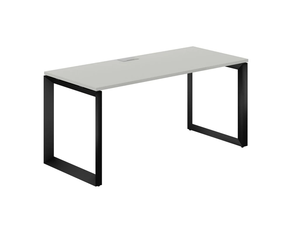 Стол на О-образном каркасе 1600x700x750 Призма / Prizma (nd) Серый бархат/Черный