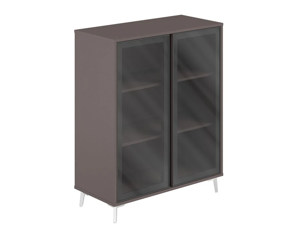 Шкаф средний (Стекло) 966х450х1200 Сирио / Sirio Вольфрам