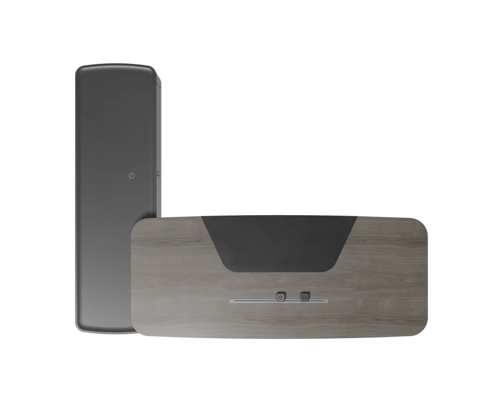 Стол руководителя на опорной сервисной тумбе - правый 2880x2240x750-1150 Atlas (Sun)