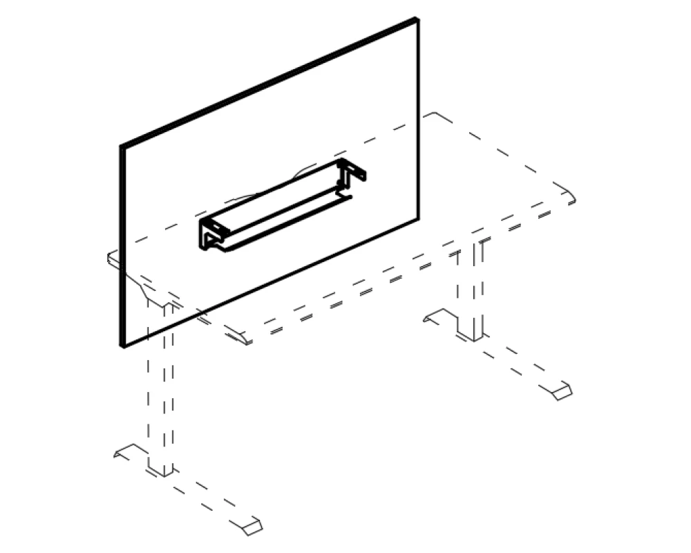 Экран на стол 140 фронтальный большой с кабель-каналом Alta ML