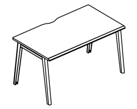 Стол письменный на каркасе МТ (1 скос) Alta MT images
