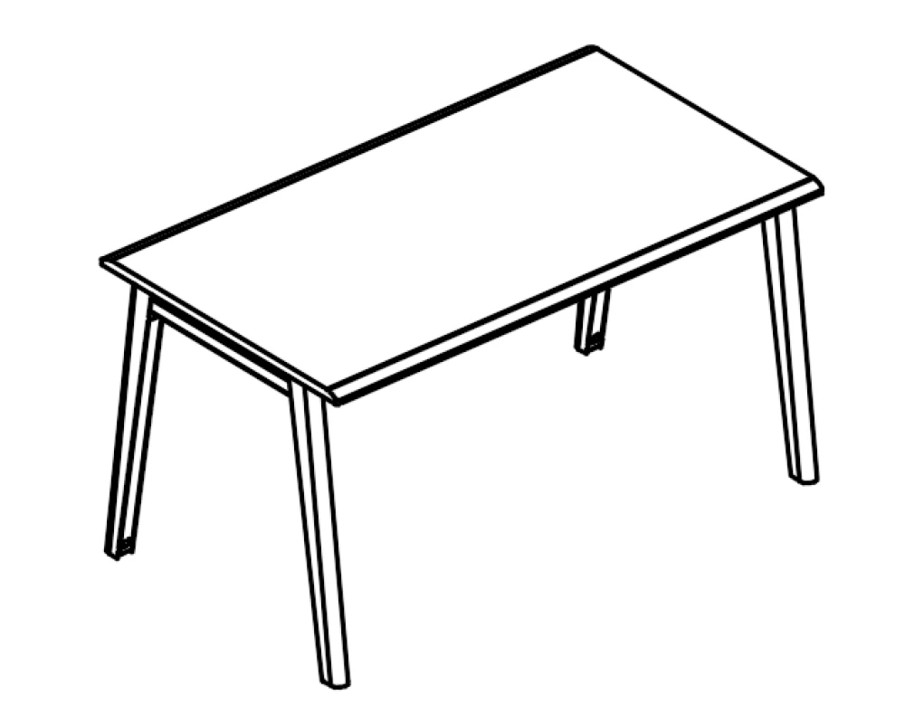 Стол рабочий на металлокаркасе МТ 2 скоса 120x70x75 Alta MT