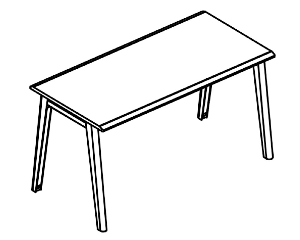 Стол в офис на каркасе МТ (2 скоса) Alta MT